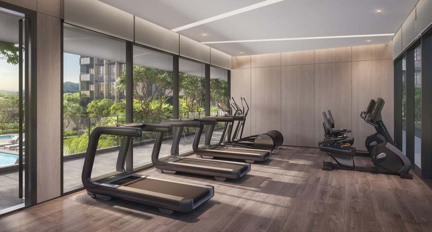 Artist's impression of the gym overlooking greenery